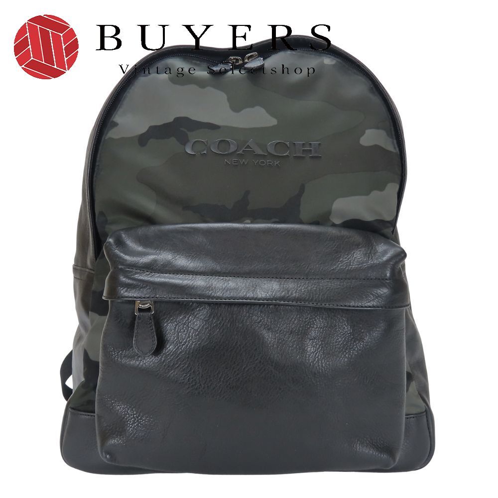 coach リュックサック 迷彩 レザー