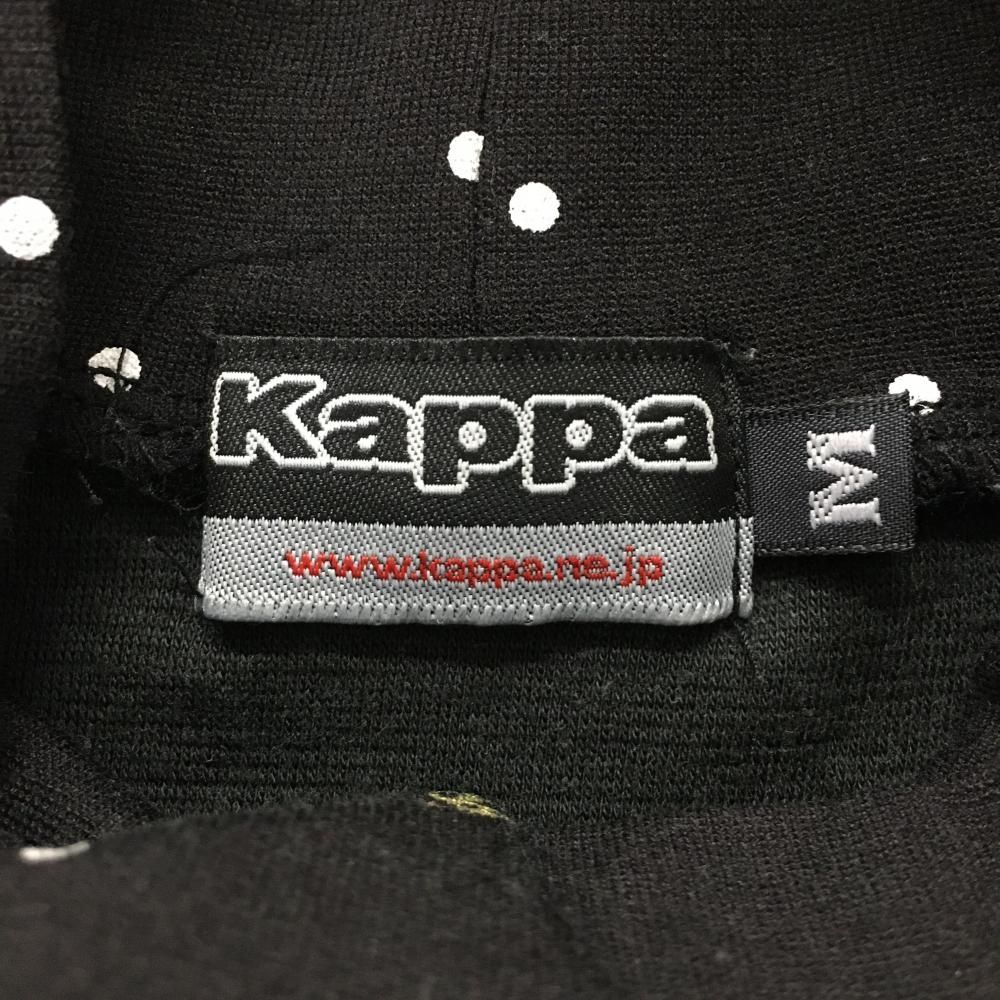 カッパ 長袖ハイネックシャツ 黒×白 ドット レディース M ゴルフ