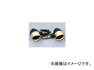 2輪 CF POSH グッドフェローズ 汎用ウインカー 201411-BG ブリムタイプ ブラックボディ/ゴールドバイザー クリアーレンズ 入数：1セット(左右)