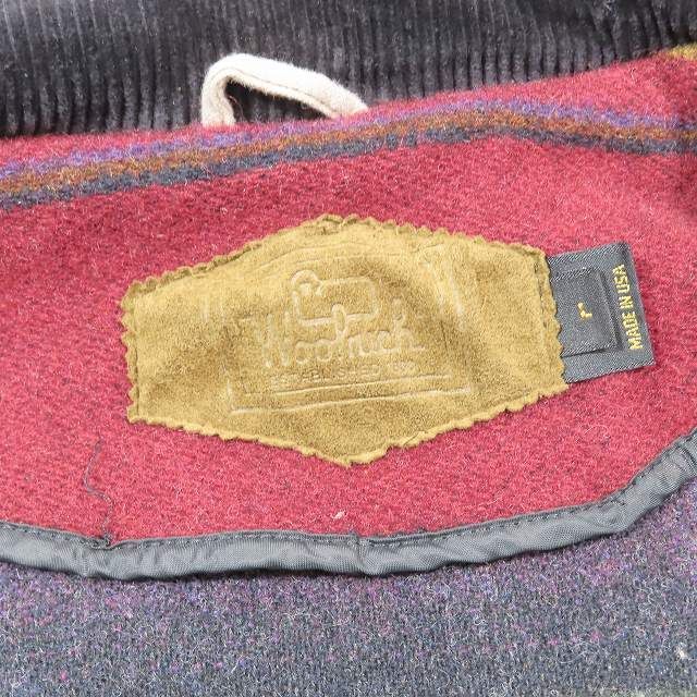 90sウールリッチUSA製古着ネイティブ柄ウールジップアップジャケット民族柄総柄 90's Woolrich Wool Jacket Native Rug 90年代 ウールリッチ