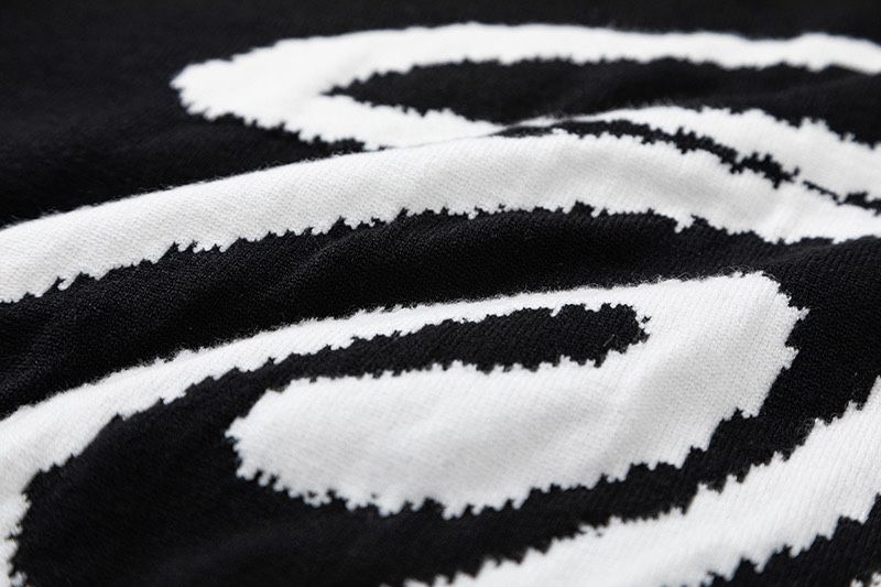 新品 STUSSY CURLY SWEATER パーカー ニットセーター ブラック 男女兼用 メンズ レディース