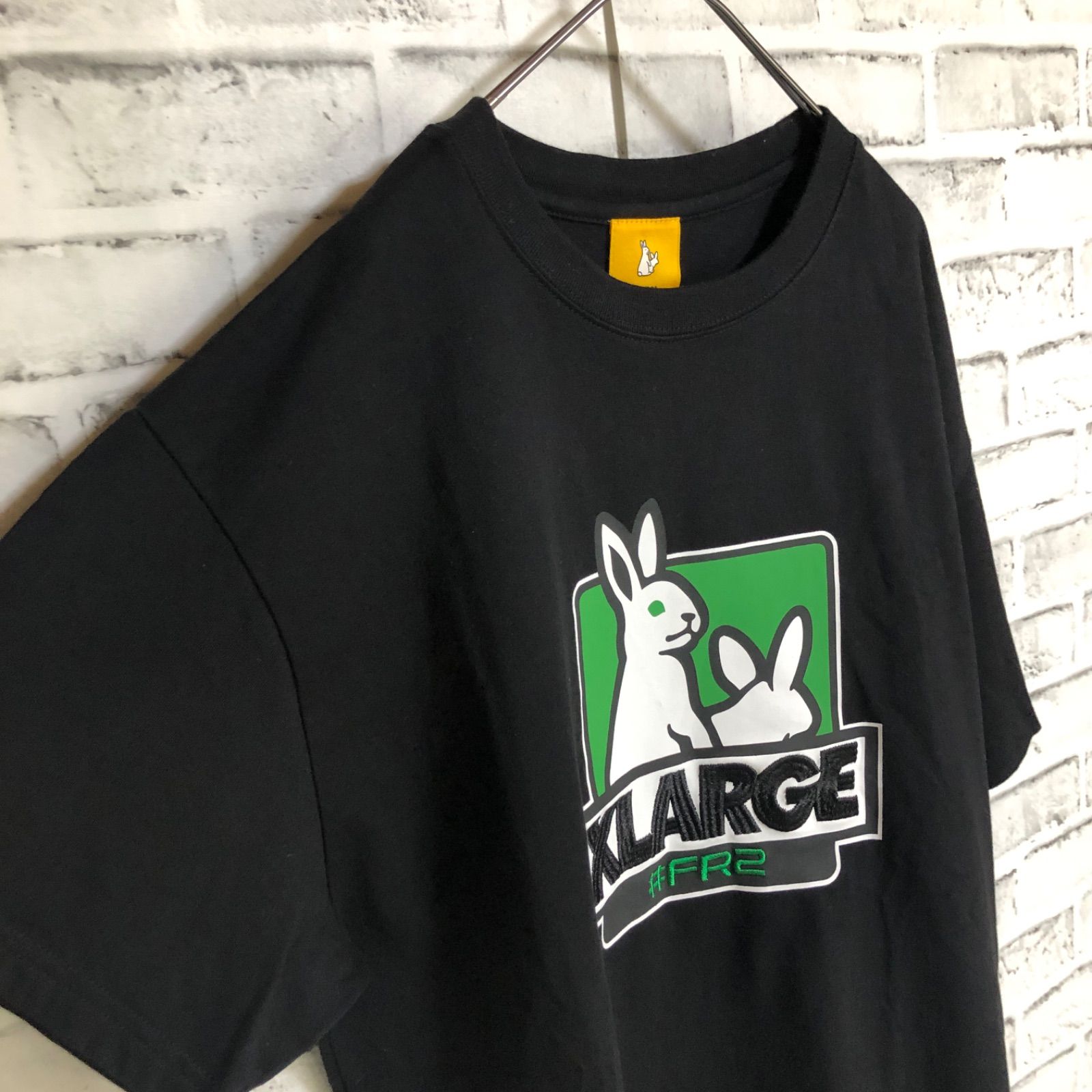 美品⭐️FR2×XLARGE コラボTシャツ L 刺繍ロゴ ブラック×グリーン 黒緑 - メルカリ