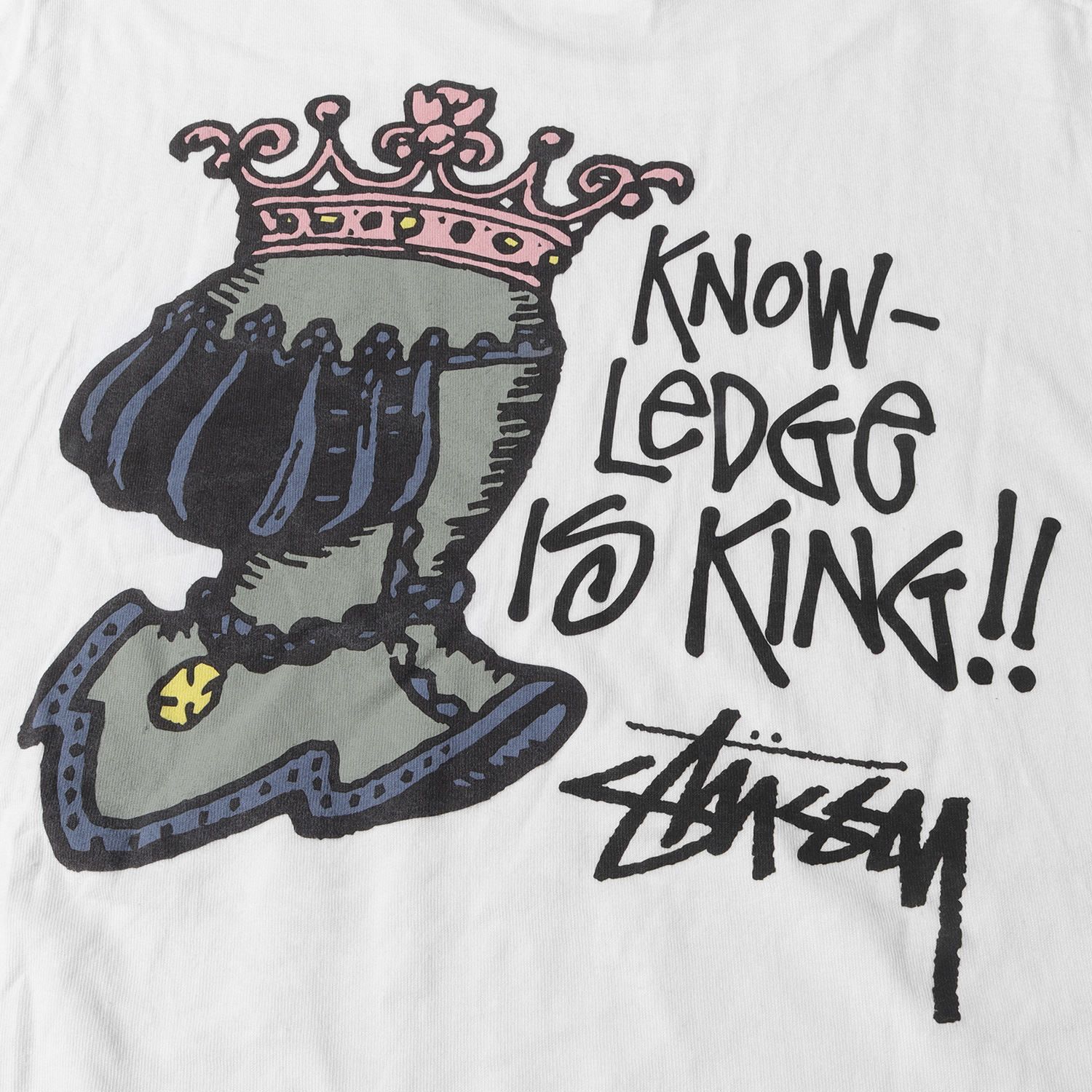 STUSSY ステューシー Tシャツ サイズ:M KNOWLEDGE IS KING ショーン