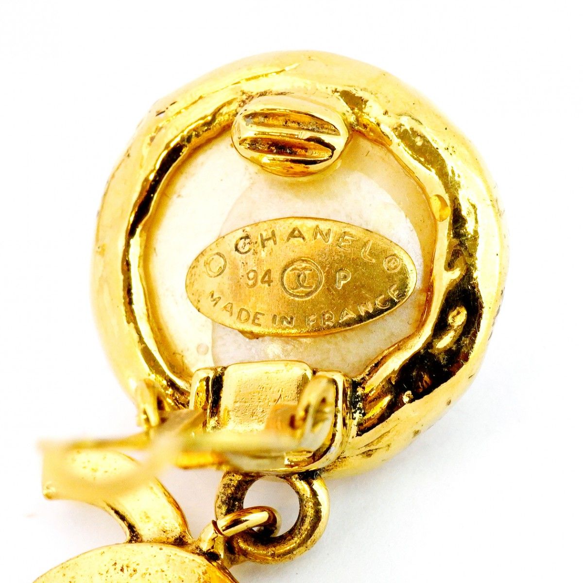 シャネル イヤリング ヴィンテージ ココマーク フェイクパール GP