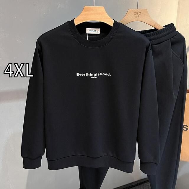 [4XL]秋冬 コーデ メンズ  服 シンプル ファッション オシャレ 大人 かっこいい 大きいサイズ ストリート 紳士服  レター プリント スウェット シャツ 長袖 プルオーバー カジュアル スリム ラウンドネック シンプル