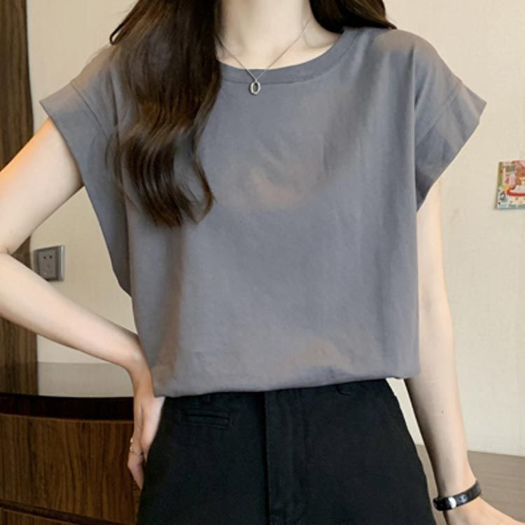 Tシャツ レディース 夏 半袖 ブラウス トップス カットソー インナー プルオーバー 綿混 コットン混 ノースリーブ ドルマンスリーブ フレンチスリ ブラウス レディース 夏 半袖 5分袖 綿麻混風 プルオーバー