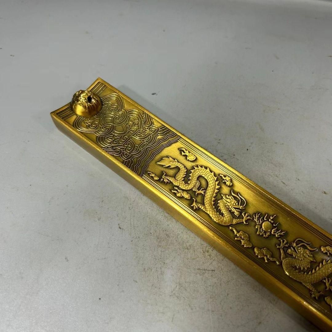 銅製 瑞獣双竜鎮尺 圧紙 文房四宝 書道具 装飾品 工芸品 置物 銅製 瑞獣双竜鎮尺 圧紙 文房四宝 書道具 装飾品 工芸品 置物