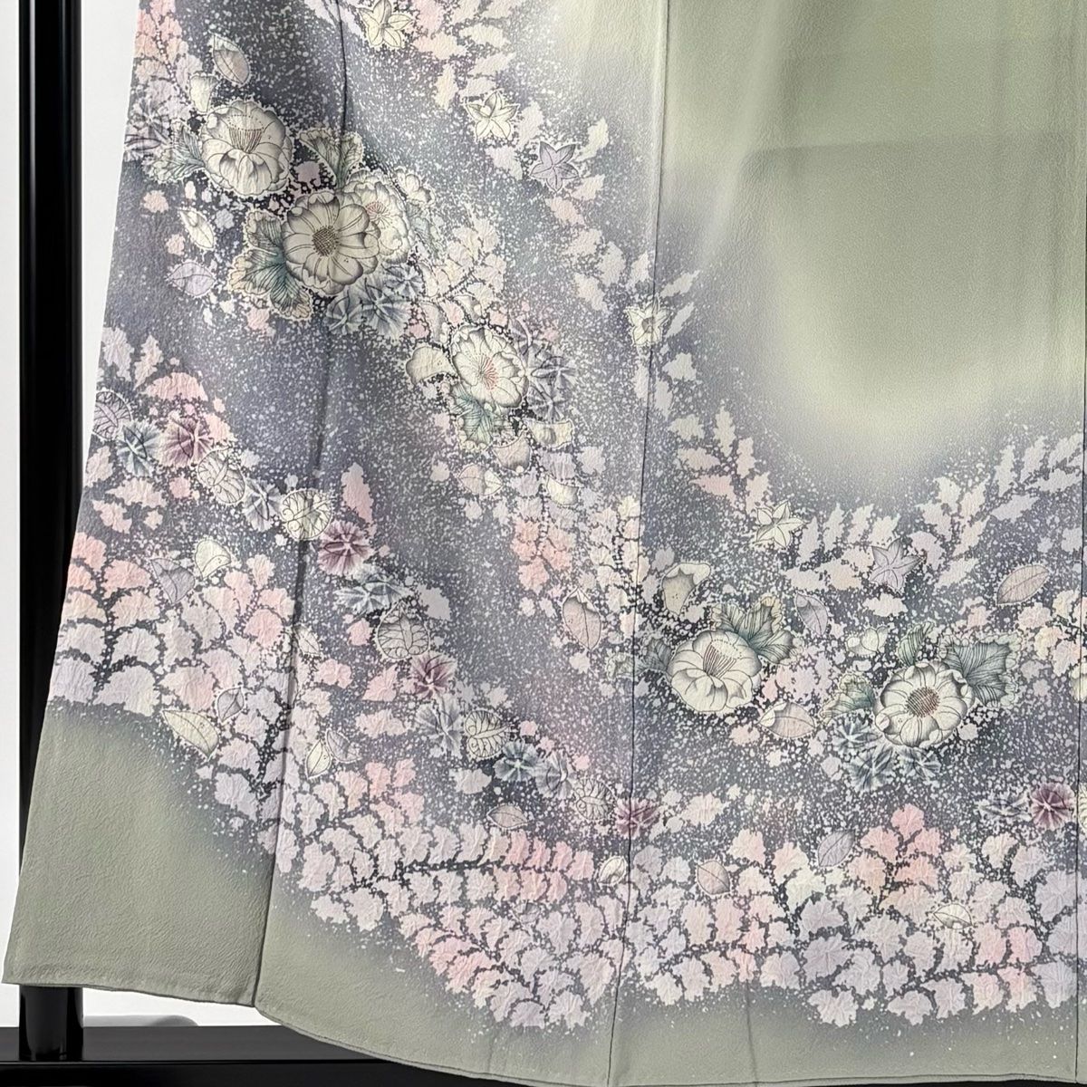 翠山　辻が花　落款あり　袷 付下げ 身丈162cm 裄丈64.5cm M 袷 翠山工房 やまと 落款 辻が花