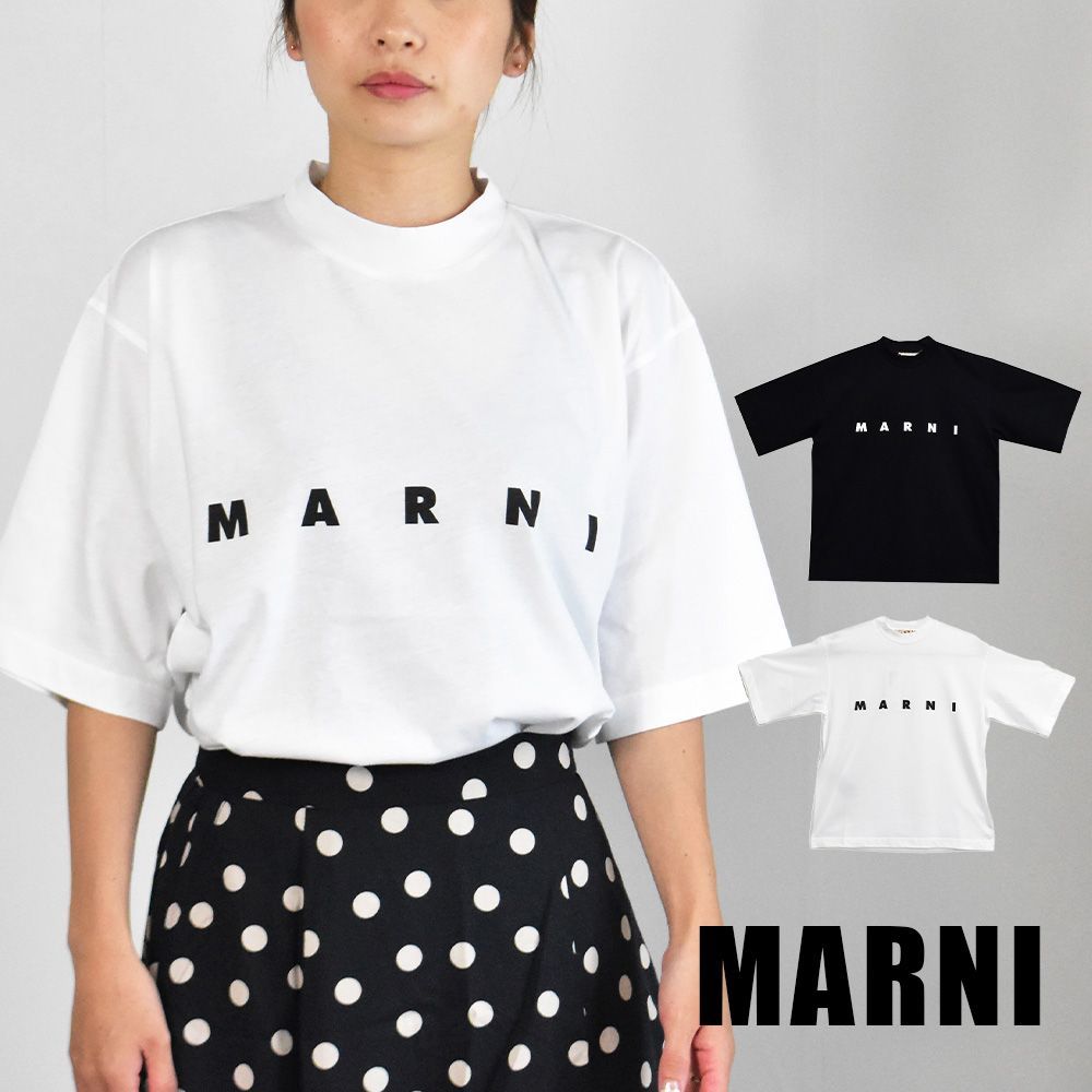 マルニ Tシャツ レディース モックネック ロゴ シンプル 半袖