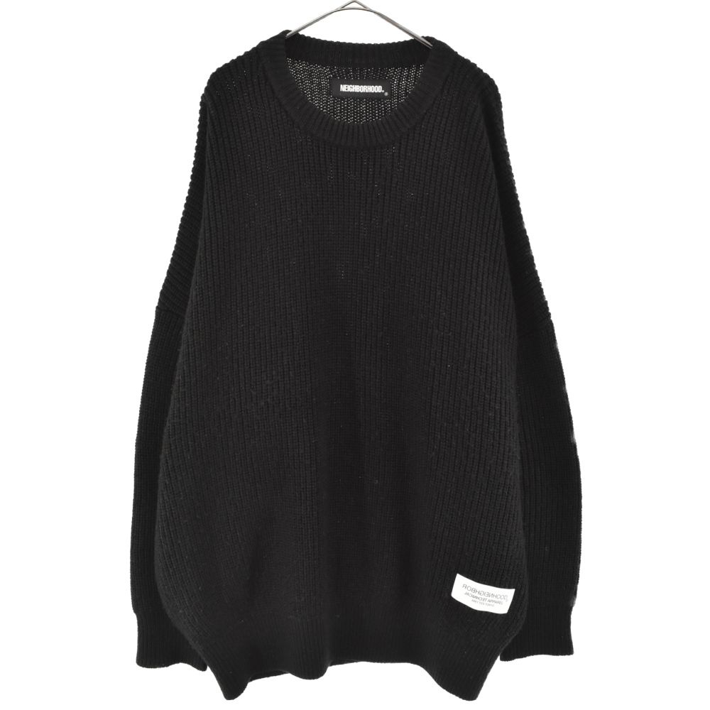 NEIGHBORHOOD ネイバーフッド 21AW 212FUNH-KNM01 FLAT/AW-KNIT LS ニットセーター ブラック