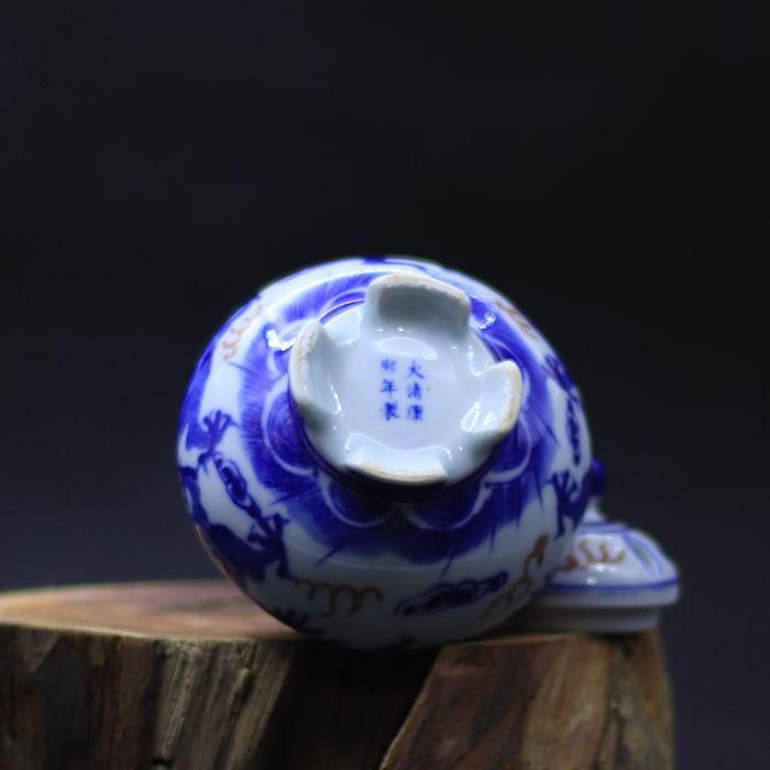青花龍紋香炉 香道具 景徳鎮 陶磁器 装飾品 現代工芸品 美術品