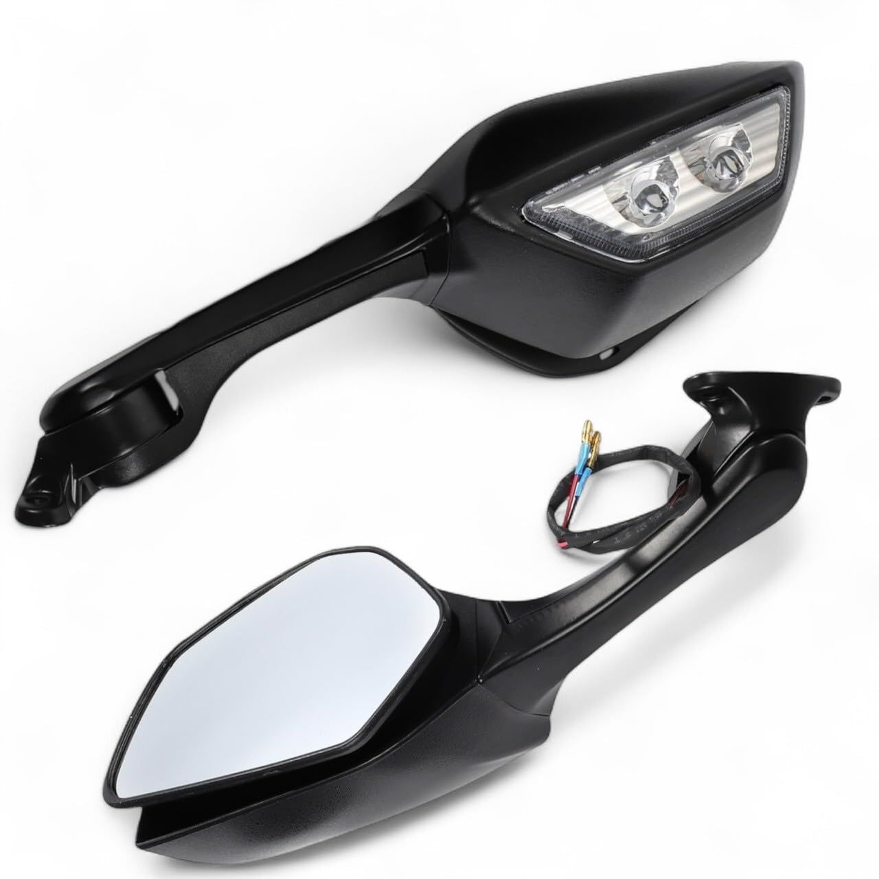 Kanoan Ninja ZX-10R ZX10R H2 用 バイクミラー LEDライト付き バック