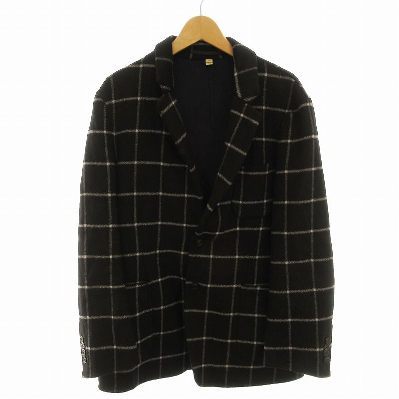 バーバリーロンドン チェック柄 ジャケット ブラック サイズ40 バーバリー BURBERRY London England テーラード ジャケット