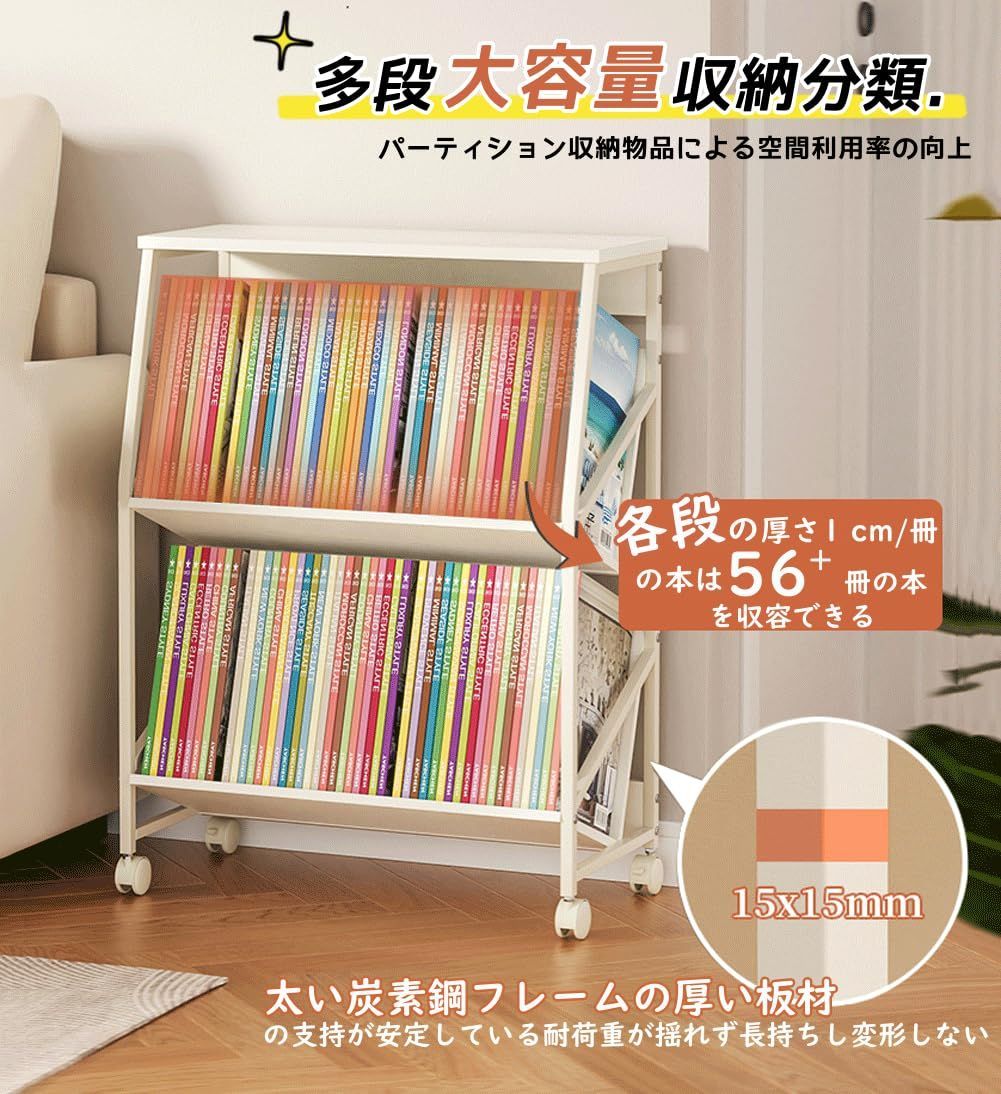 AKEMI LIVING ファイルワゴン ファイルラック 3段 A4サイズ 書類