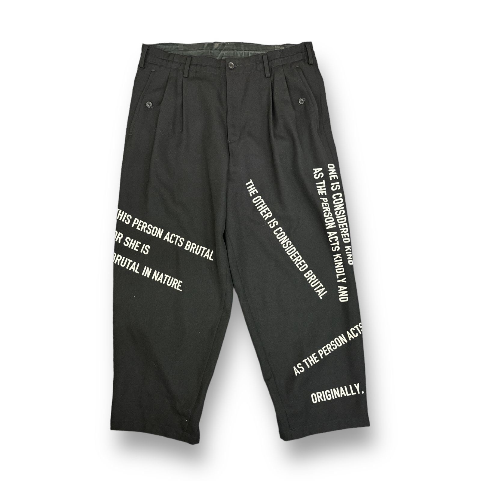 定価114400円 Yohji Yamamoto POUR HOMME 21AW 2タックメッセージ 