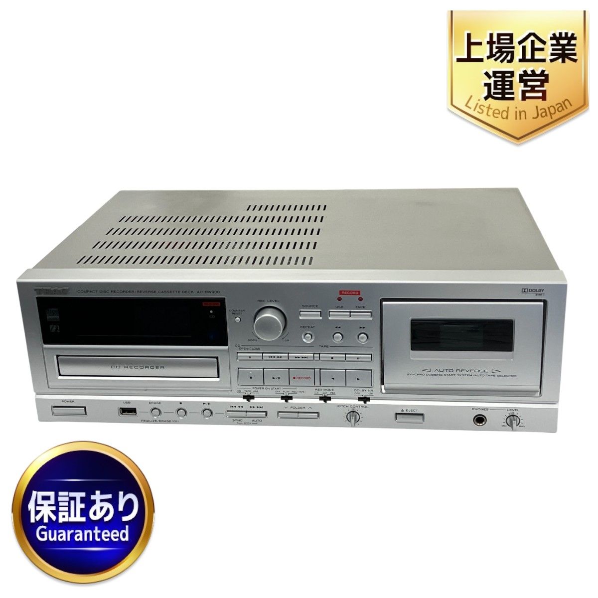 動作保証】TEAC ティアック AD-RW900 CDレコーダー カセットデッキ 音響機材 オーディオ 中古 S8956264 - メルカリ