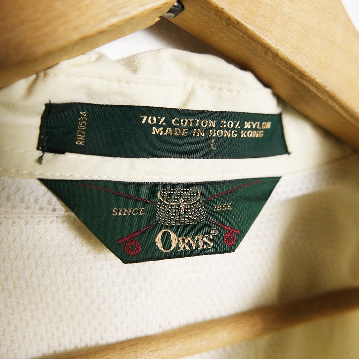 90's オービス ORVIS コットン ナイロン フィッシング シャツ 長袖 (L