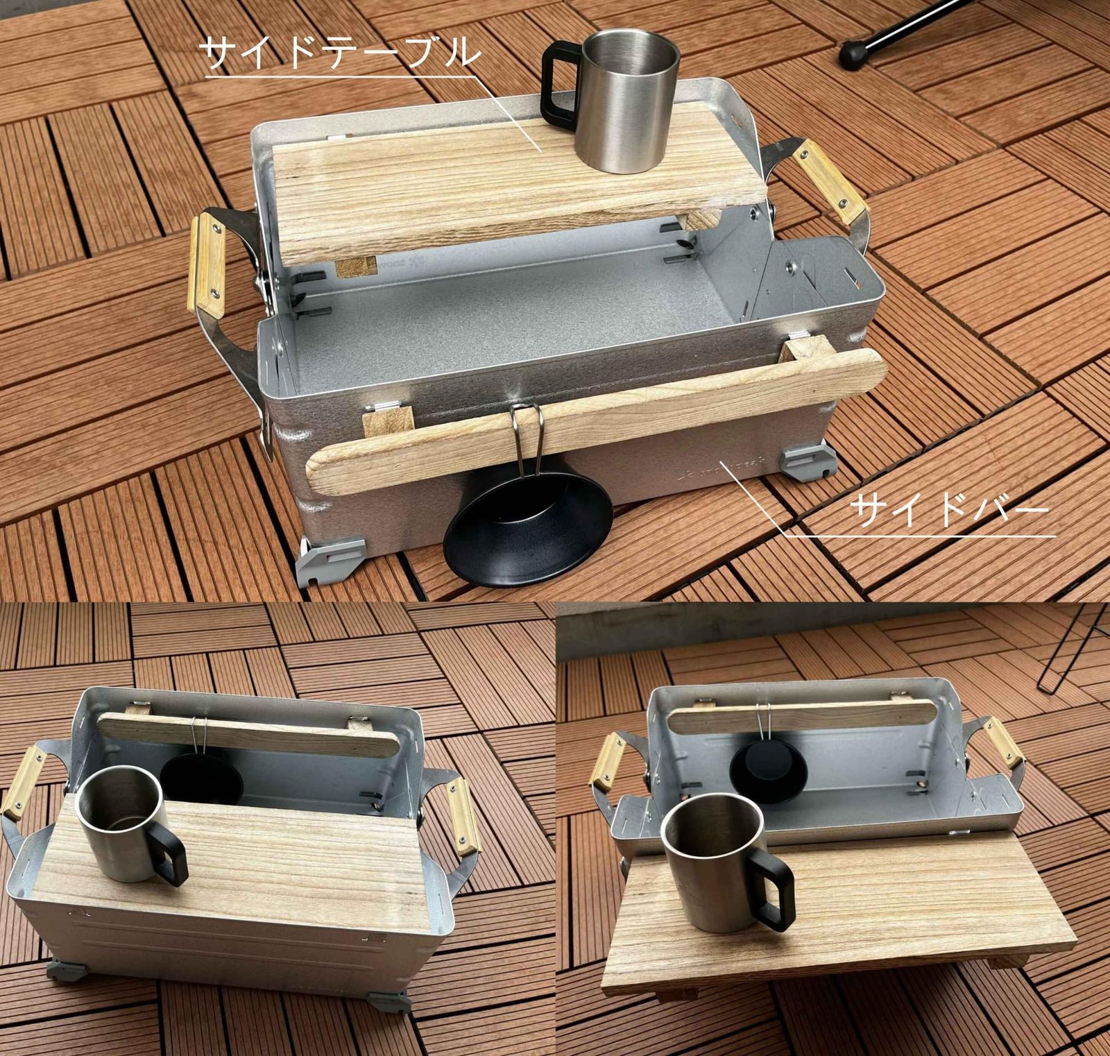 送料無料 アウトドアシン シェルフコンテナ 25用 天板 サイドバー サイドテーブル 3点セット オリジナル スノーピーク snow peak オルテガ柄付き ハンドメイド キャンプ アウトドア SKLAD-KIRPICHA_RU