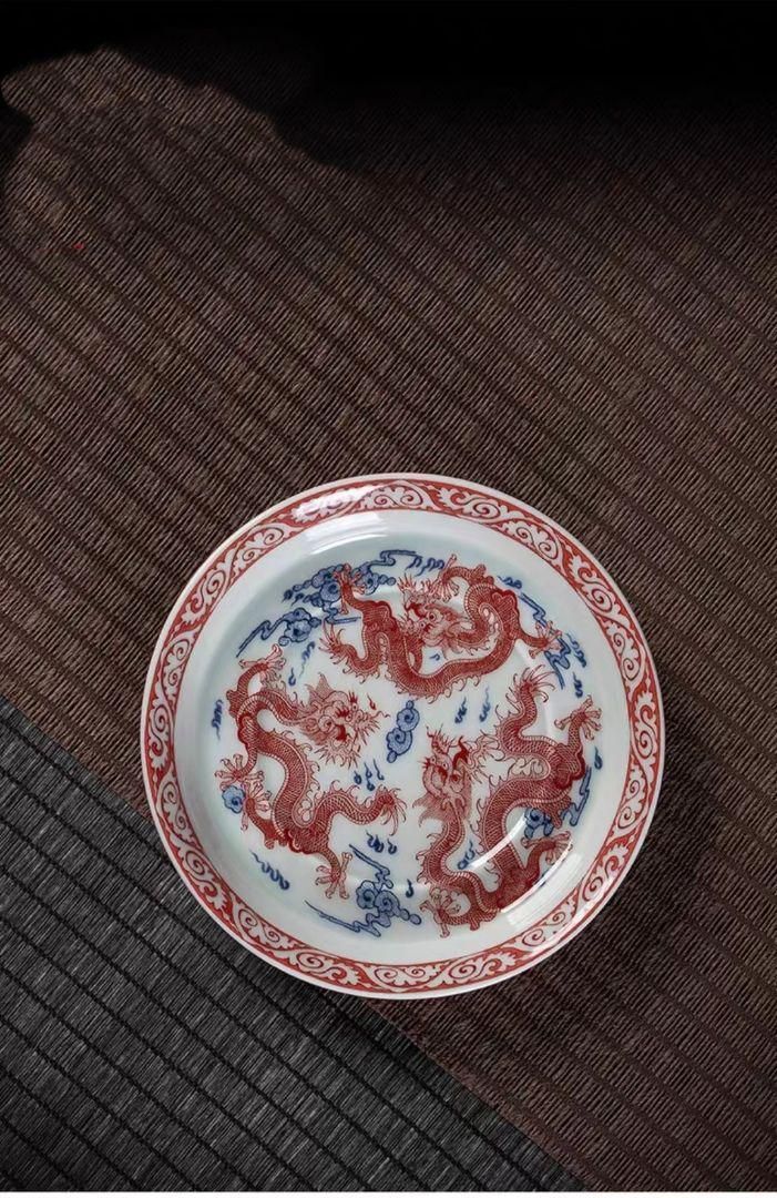 中国茶器 景徳鎮 九龍馬蹄三才蓋碗 茶杯 新品未使用 - メルカリ