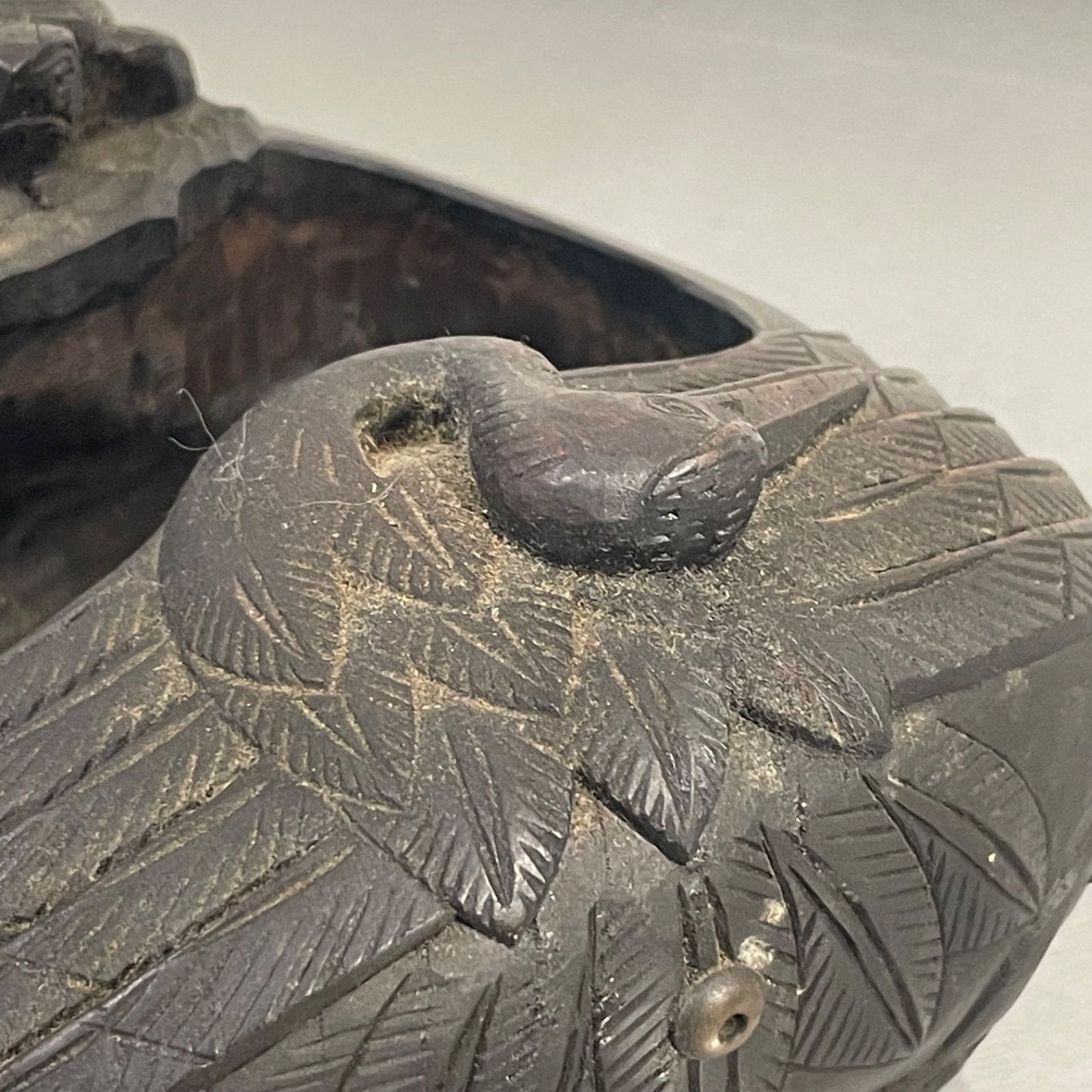 墨壺 墨つぼ 坪辰 鶴 亀 大工道具 坪辰 墨壺彫刻 鶴亀 8寸5分 255mm 廻