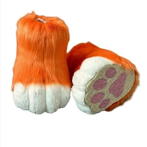 着ぐるみ ケモノ足 オレンジ Lサイズ 24.5~27CM ケモノ脚 ファースーツ ケモノ fursuit ぬいぐるみ コスプレ コスチューム kigurumi 着ぐるみ ケモノ足 オレンジ Lサイズ 24.5~27CM ケモノ脚 ファースーツ