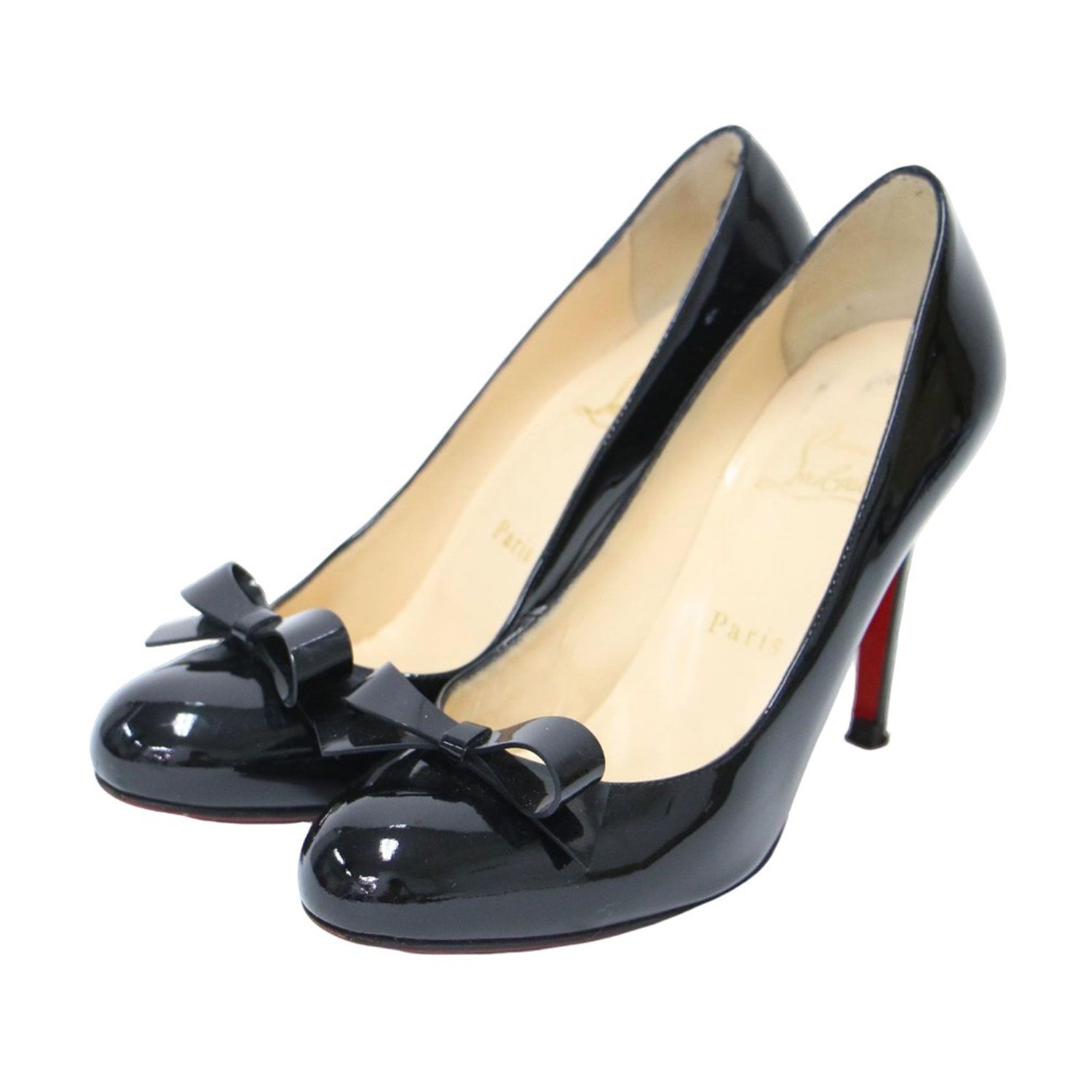 Christian Louboutin ブラック レザー　リボン　23.5センチ カーフレザー - ブラック - メンズ