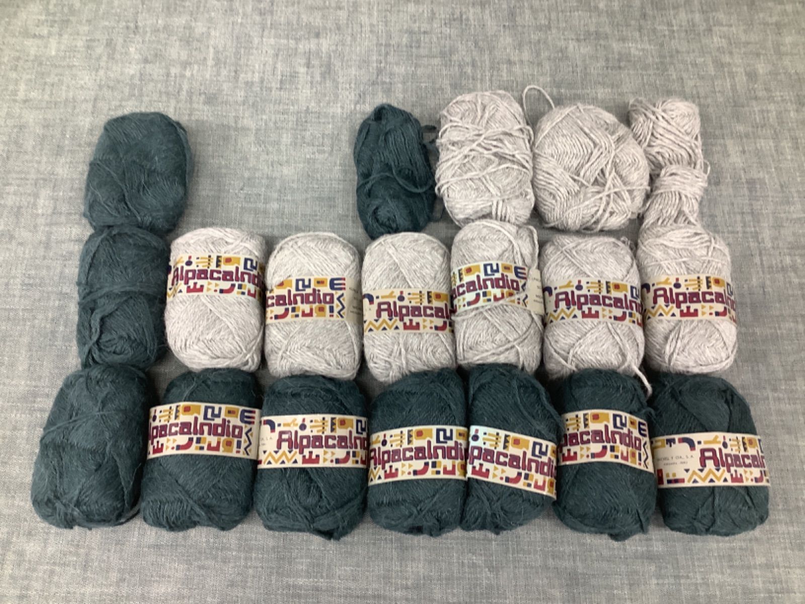 7 YT24030563 Alpaca Indio 毛糸セット 15玉＋バラ4玉 835g-期間