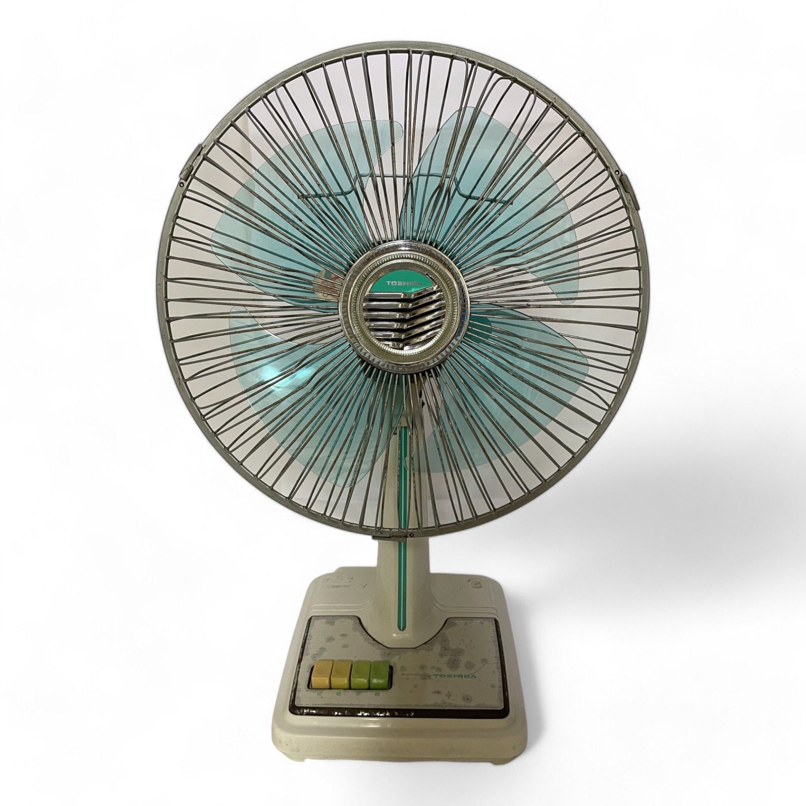 □ 東芝 TOSHIBA レトロ扇風機 扇風機 f-123g 水色 4枚羽根 2300-226