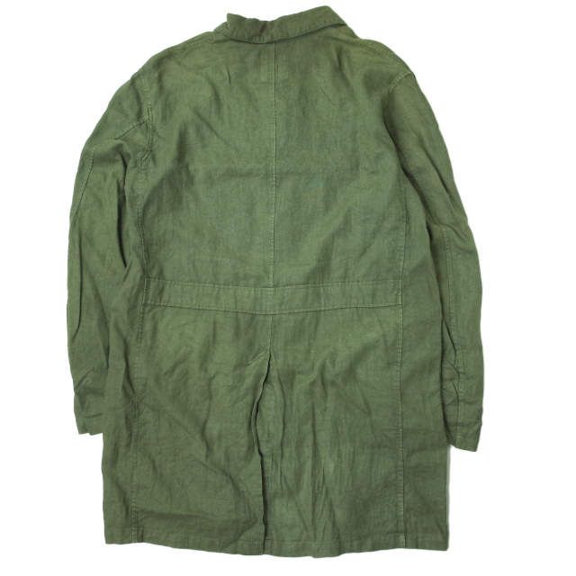 ISAMU KATAYAMA BACKLASH イサムカタヤマバックラッシュ 22SS 日本製 Linen Natural Dye Coat  リネン製品天然染めコート 1981-02 M Leaf スプリング アウター mc68157