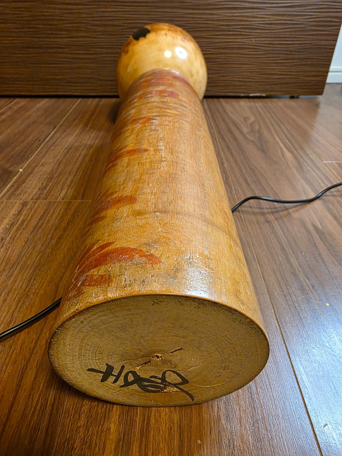 伝統的な手描きのこけし 約60cm 我妻吉助 (遠刈田系) 高さ62cm 幅15cm