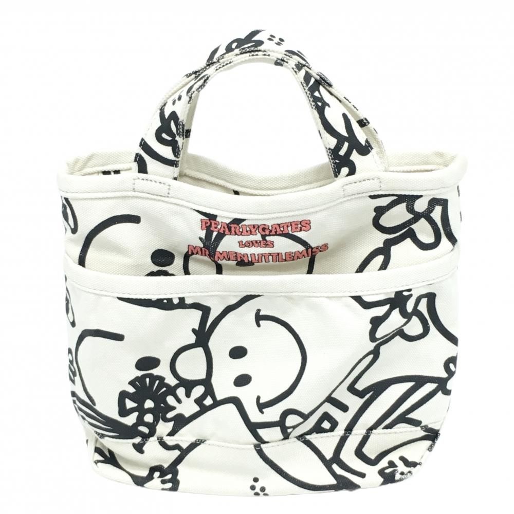 パーリーゲイツ×MR.MEN LITTLE MISS カートバッグ 白×黒 総柄 ゴルフ 