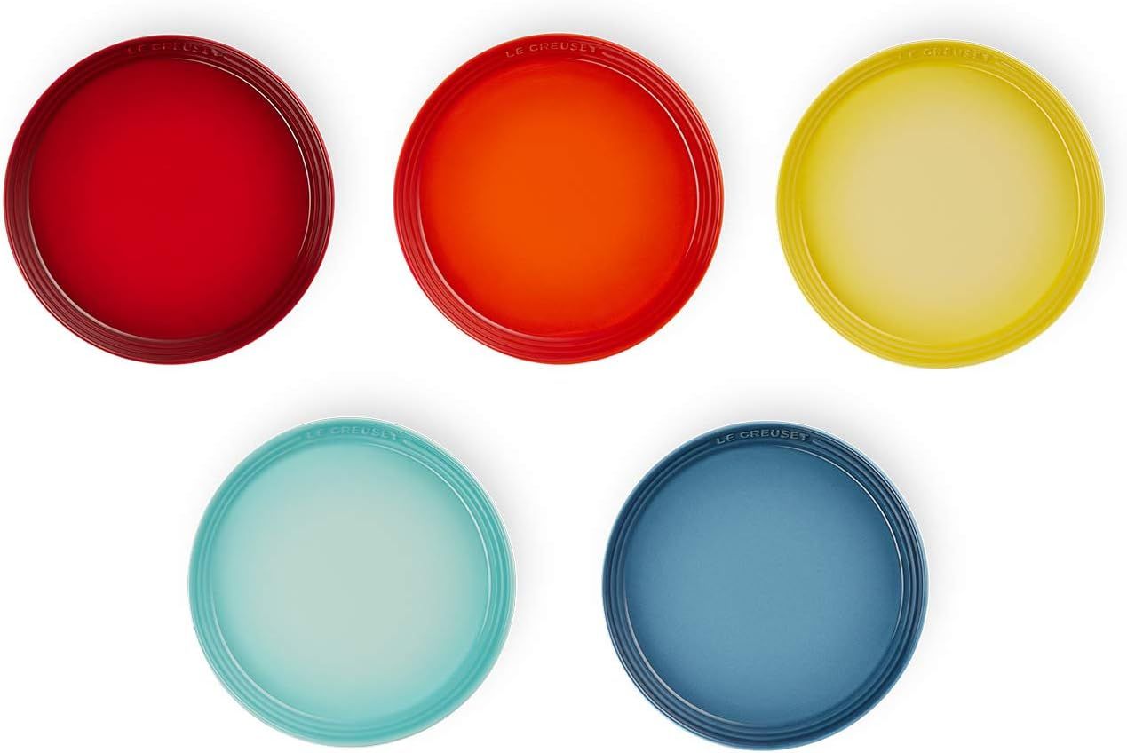 ル・クルーゼ(Le Creuset) 皿ネオ・ラウンド・プレート 17 cmレインボー5個 入り オーブン皿 耐熱皿 【日本正規販売品】