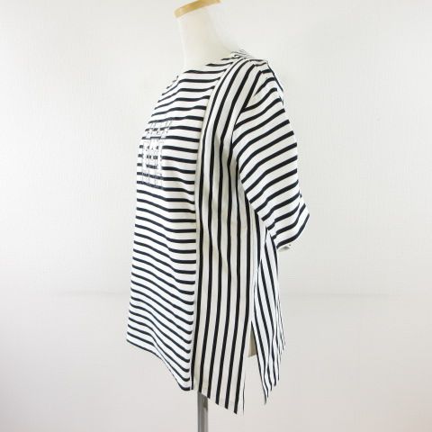 スタジオピッコーネ STUDIO PICONE カットソー Tシャツ 半袖 ボーダー 白 38 *T288 レディース スタジオピッコーネ STUDIO PICONE カットソー Tシャツ 半袖