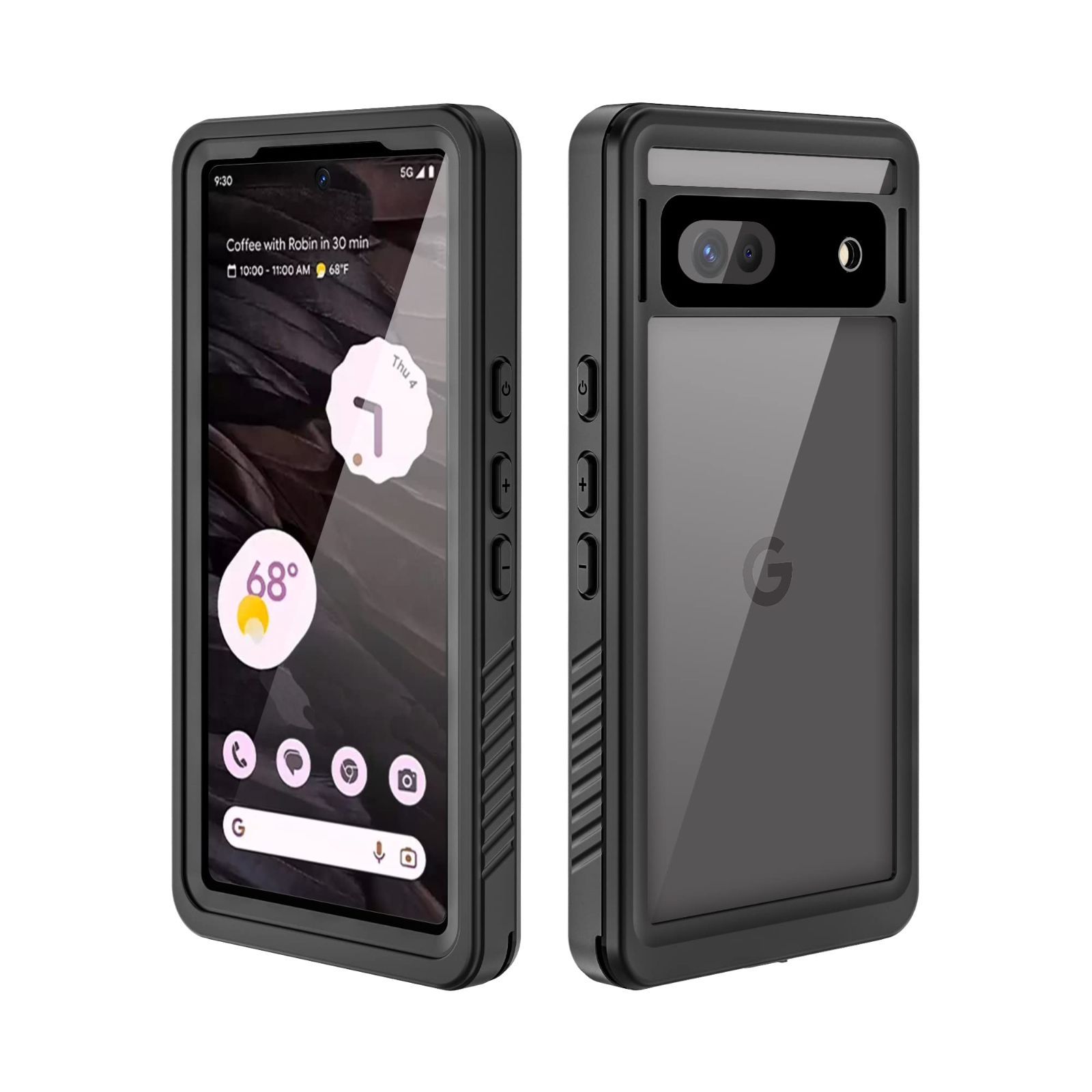 【特価セール】Pixel 7a ケース 防水 IP68防水規格 Google 指紋認証対応・Qi充電対応 防雪 防塵 ピクセル7a スマホケース ストラップホール付き 【Taosan】 脱着簡単 360全方向保護 (Pixel 7a ブラック)