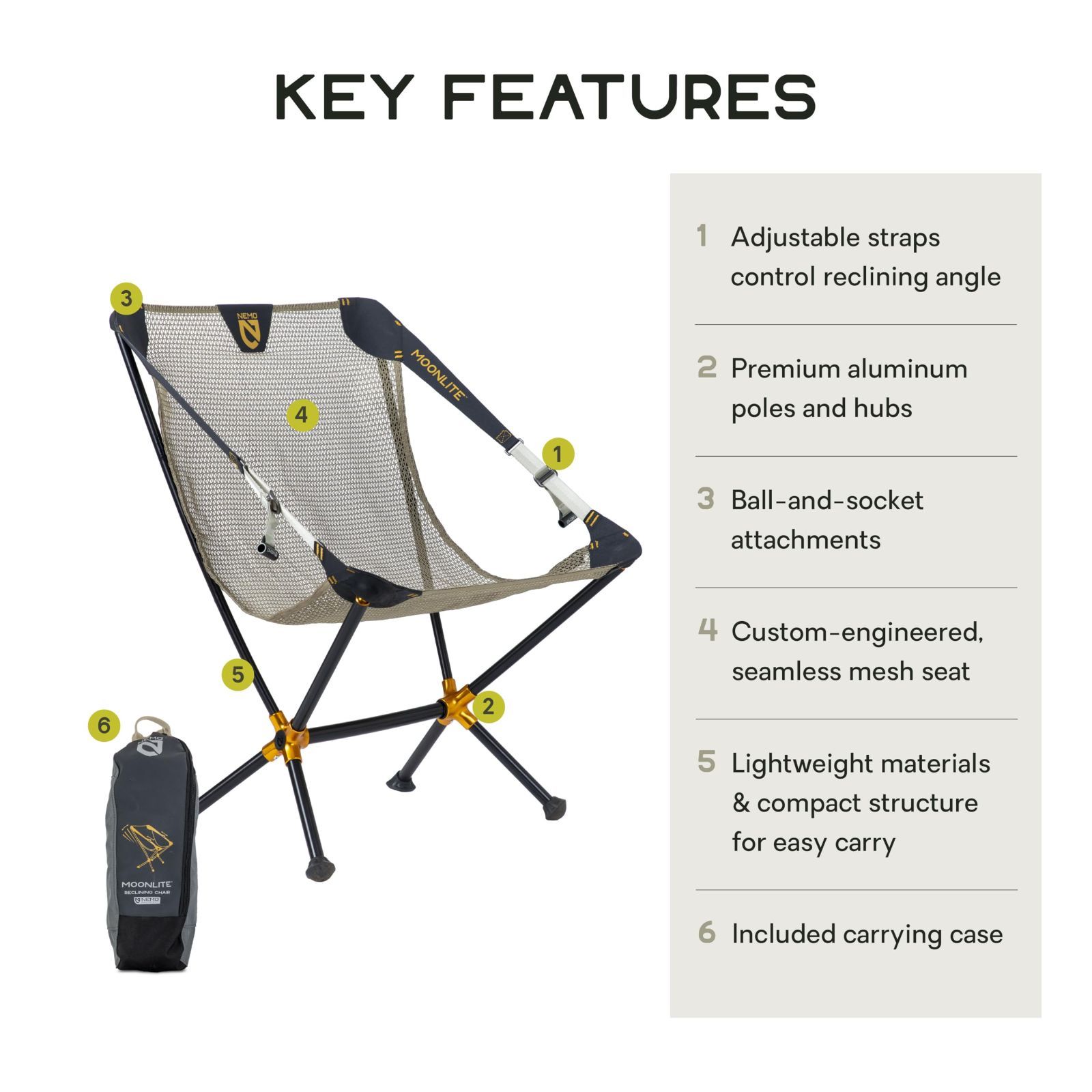 r.y.o 新品未使用　ニーモ　ムーンライトリクライニングチェア ニーモ（NEMO） 椅子 チェア 折りたたみ ムーンライト リクライニング