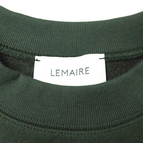 LEMAIRE ルメール 21AW FLEECE SWEATSHIRT フリーススウェットシャツ M213 JE303 LJ069 S LEAD ダークグリーン トレーナー クルーネック プルオーバー トップス【新古品】【LEMAIRE】