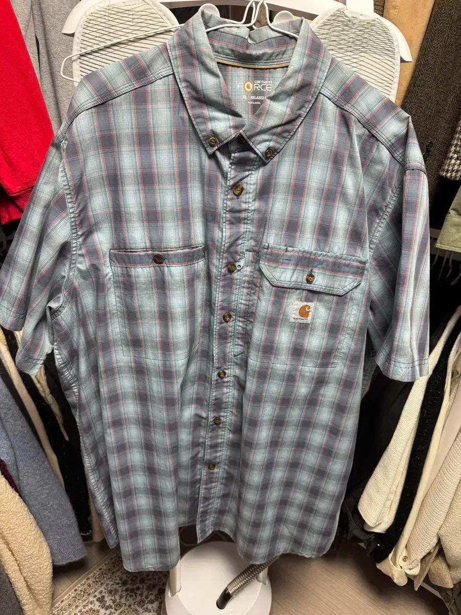 カーハート チェックショートスリーブ シャツ XL