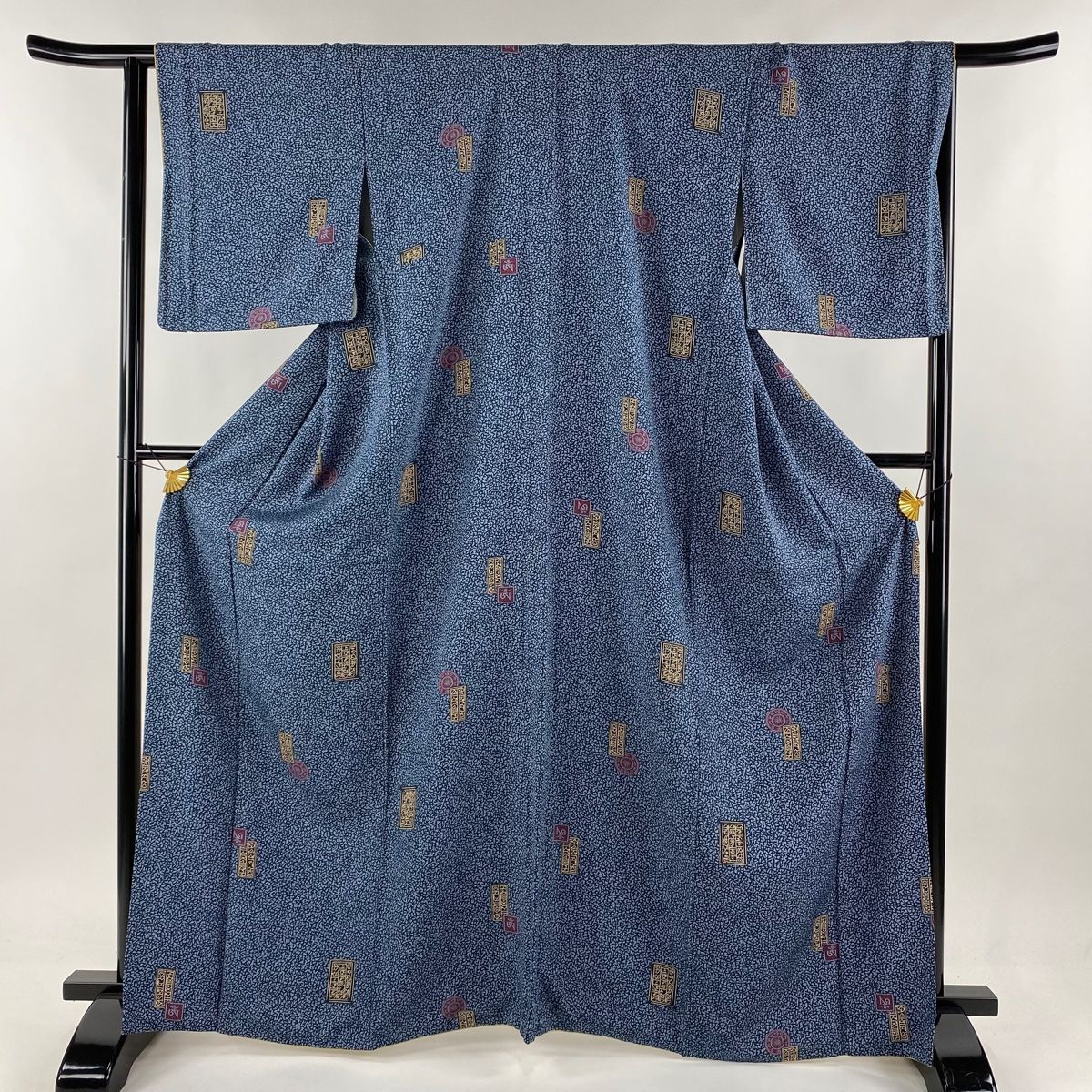 ちどりや】美品 正絹 小紋 袷 身丈160cm/裄65cm 丈・裄長め 枝梅