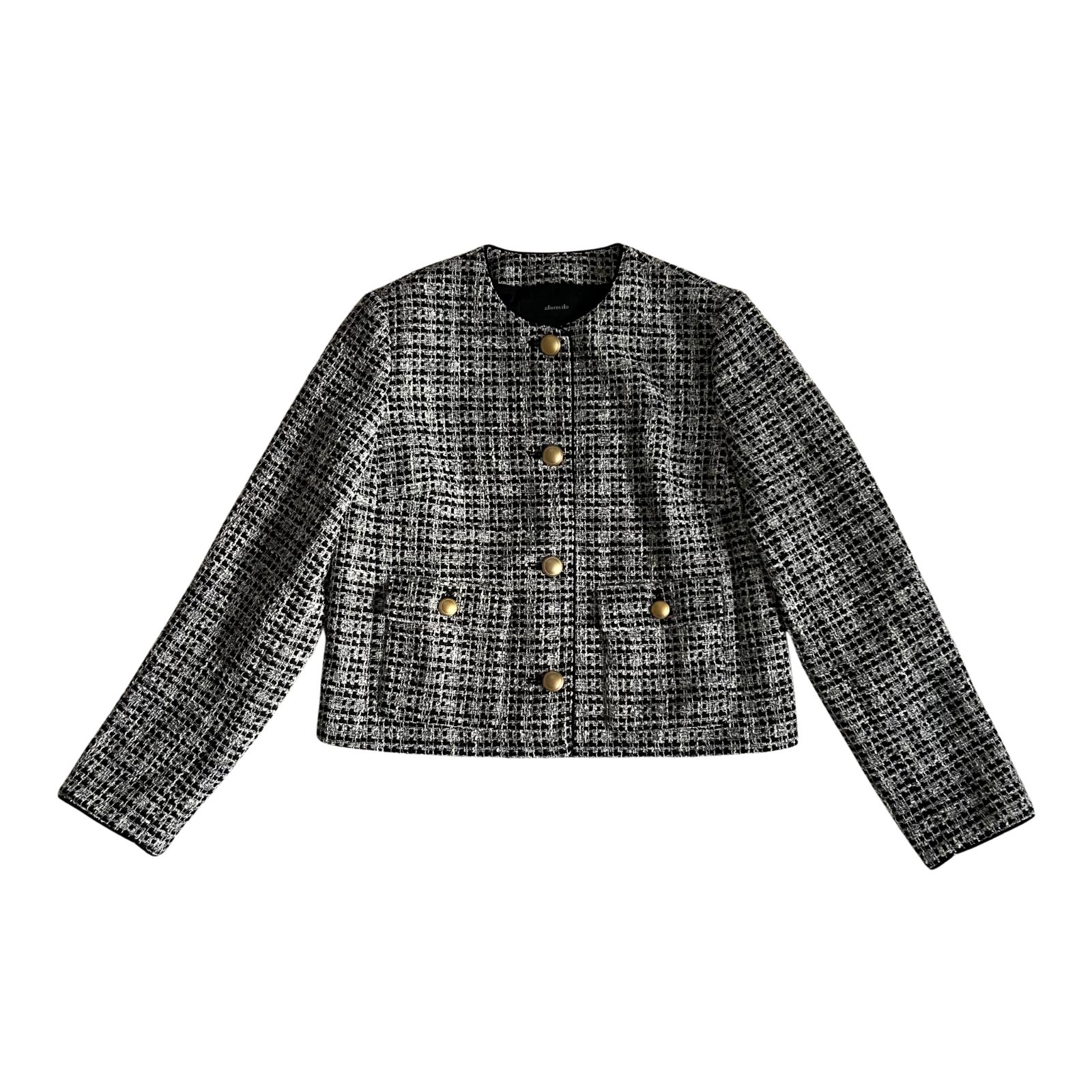 （2025、完売品）allureville ファンシーツイードクルーネジャケット 2025、完売品）allureville（アルアバイル） ファンシーツイードクルー