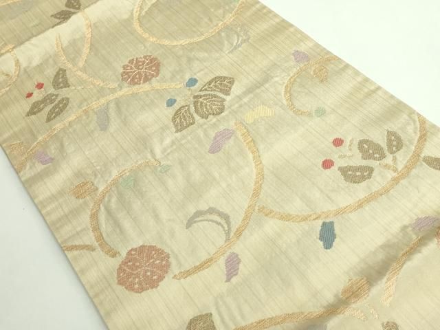 平和屋着物 上 洛風林 工芸帯地 九寸開き名古屋帯 唐草花文 金糸 DZAA9529kh5