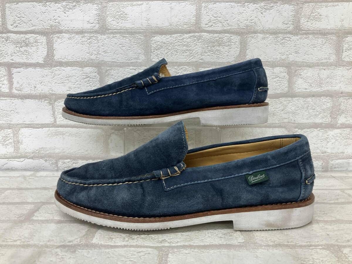 1115 パラーブーツ ケンブリッジ スリッポン ブルー スエード サイズ7 2 1 スペイン製 メンズ