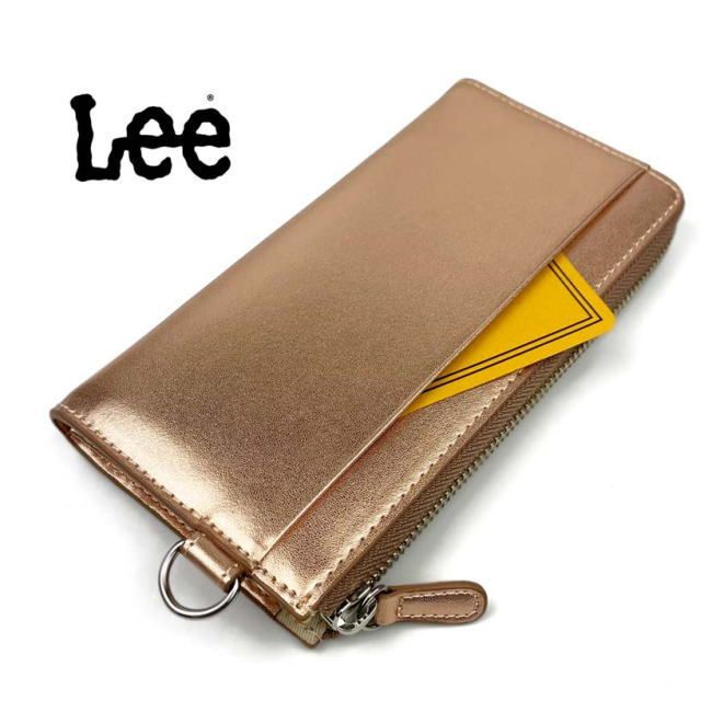 ブロンズ Lee リー メダルカラー L字ファスナー 長財布 0232n ブロンズ Lee リー リアルレザー メダルカラー L字ファスナー 長