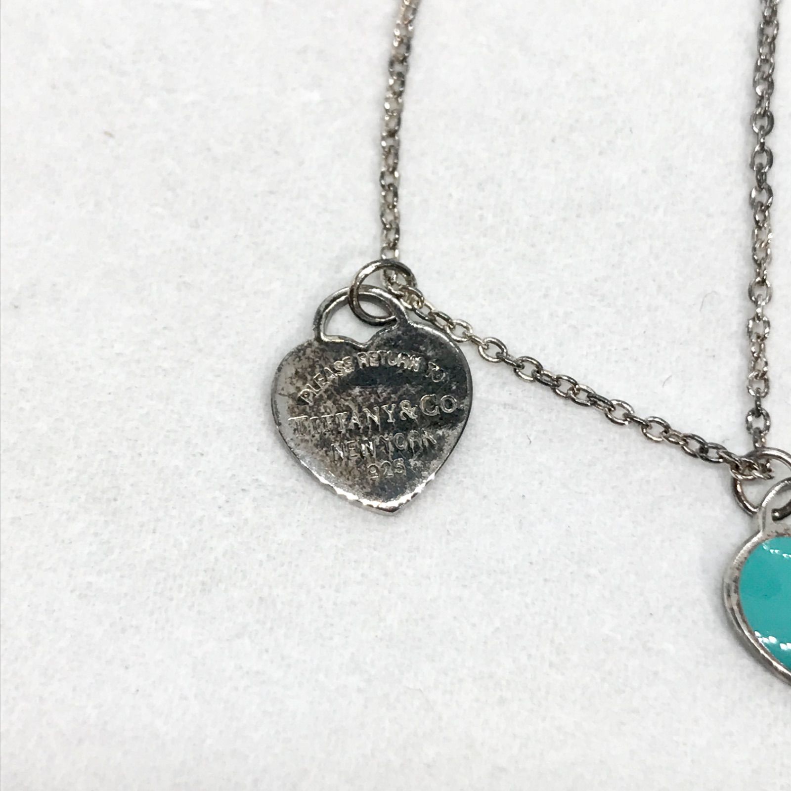 Tiffany ティファニー ダブルハートタグ アクセサリー チェーン