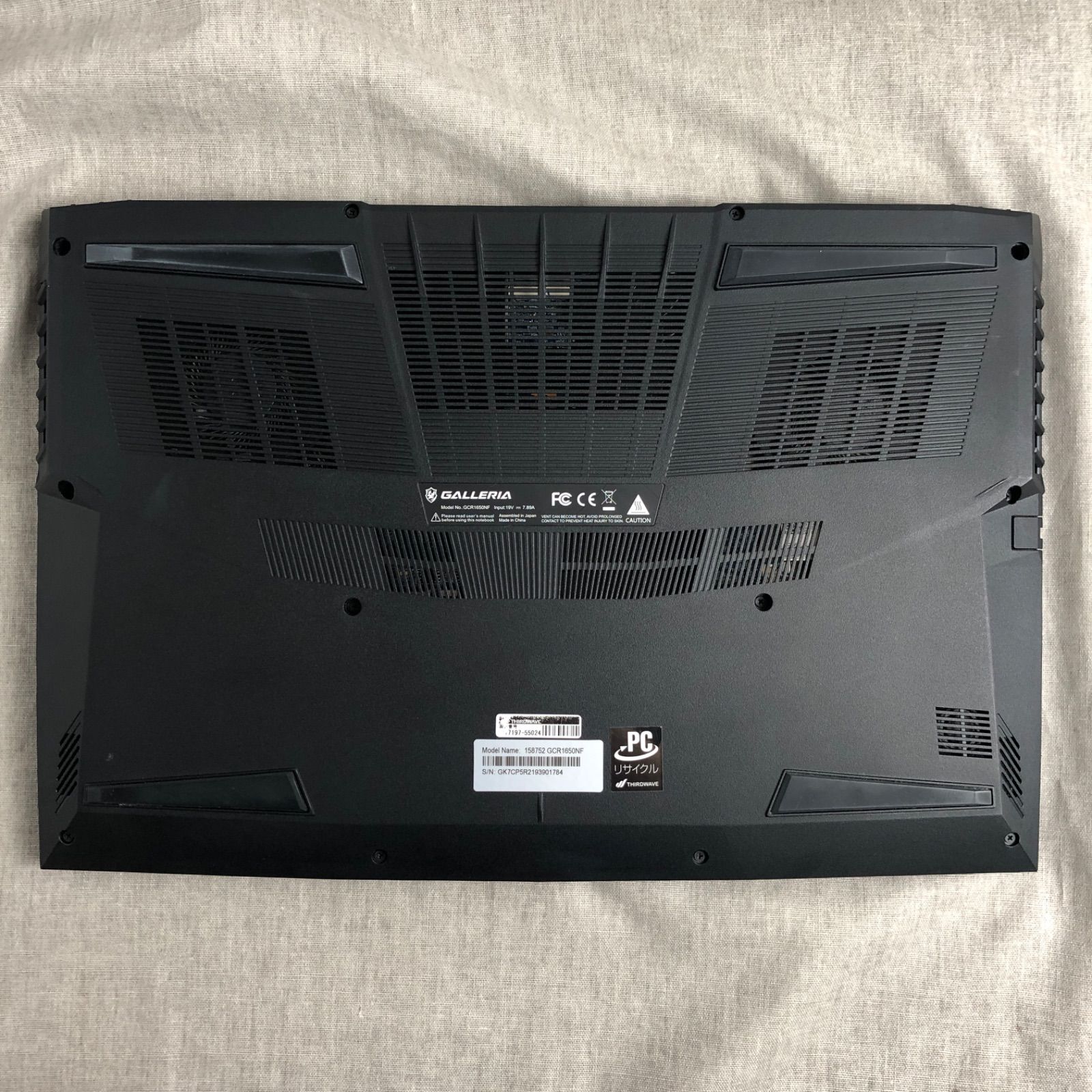 バッテリー良好】GALLERIA GCR1650NF i5 GTX1650 16GB 512GB SSD 