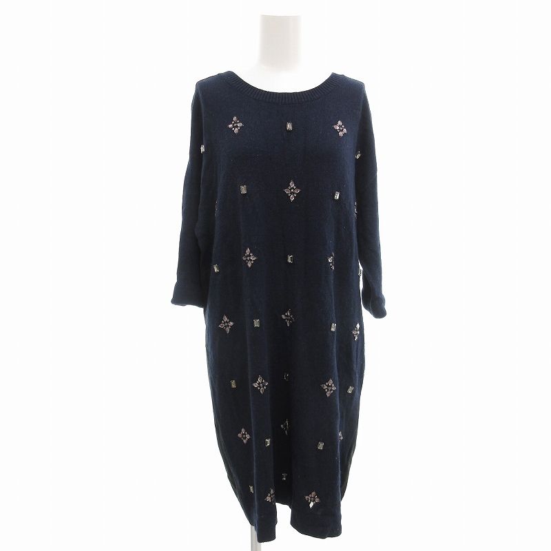 トラッゾドンナ Torrazzo Donna ワンピース ニット ビジュー 7分