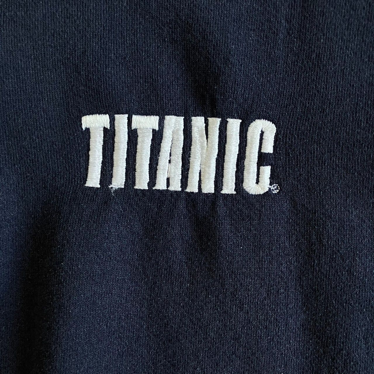 TITANIC タイタニック ハーフジップ スウェット プルオーバー 紺 XL 