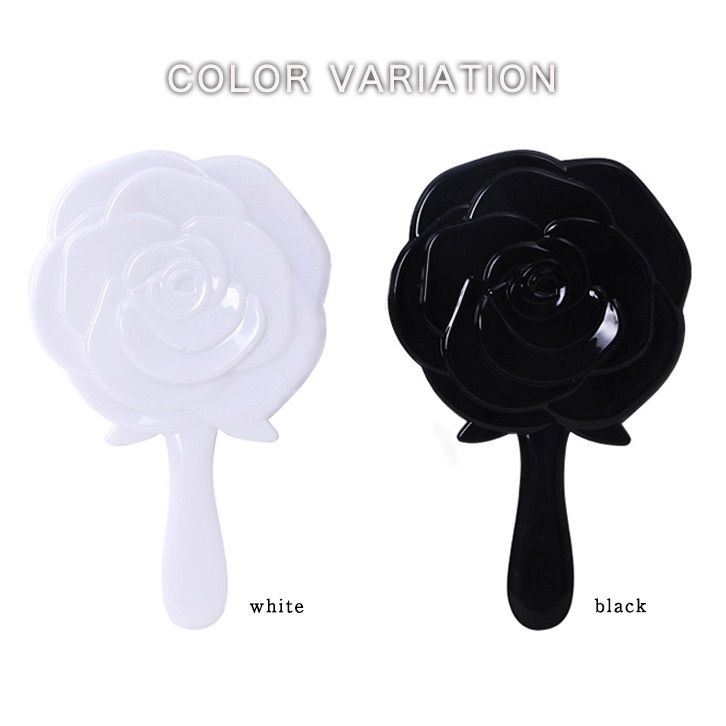 ハンドミラー 手鏡 ブラック 黒 ローズ バラ - メルカリ