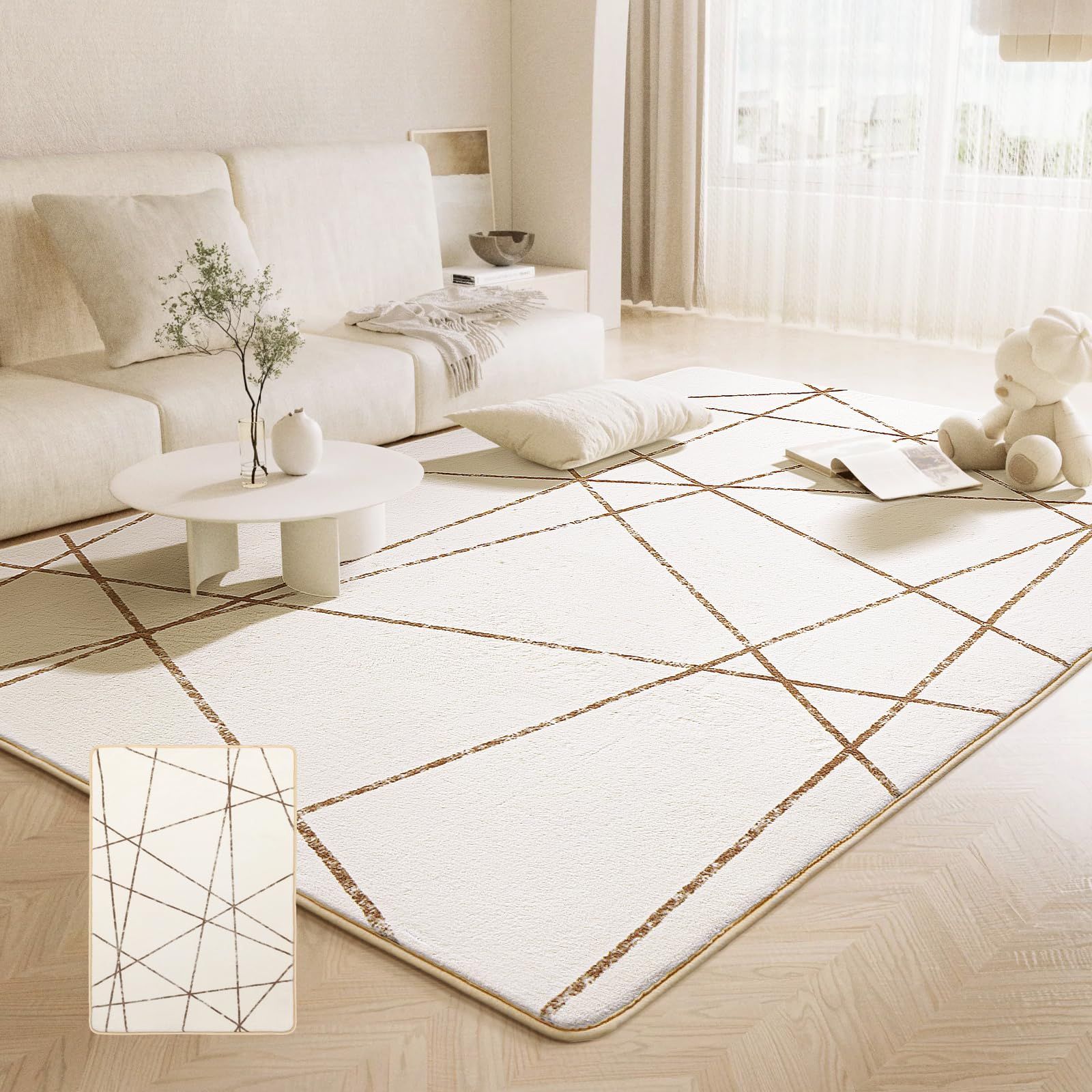 133*190cm カーペット カーペット クッションマット タイルカーペット ダイニングマット フローリングマット 防音マット 絨毯 じゅうたん 地毯 滑り止め ラグマット ベージュ オールシーズン快適に使用 洗える 厚手 低反発 ふわふわ肌触 ホットカーペ