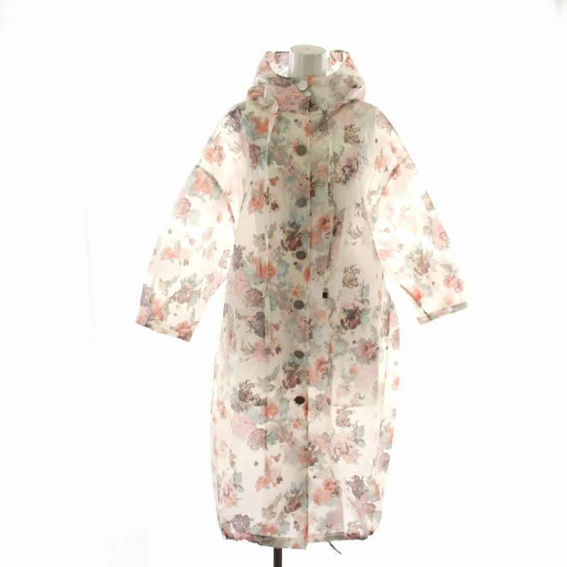 ルネ　レインコート ルネ Rene レインコート スプリングコート ロング フード 花柄