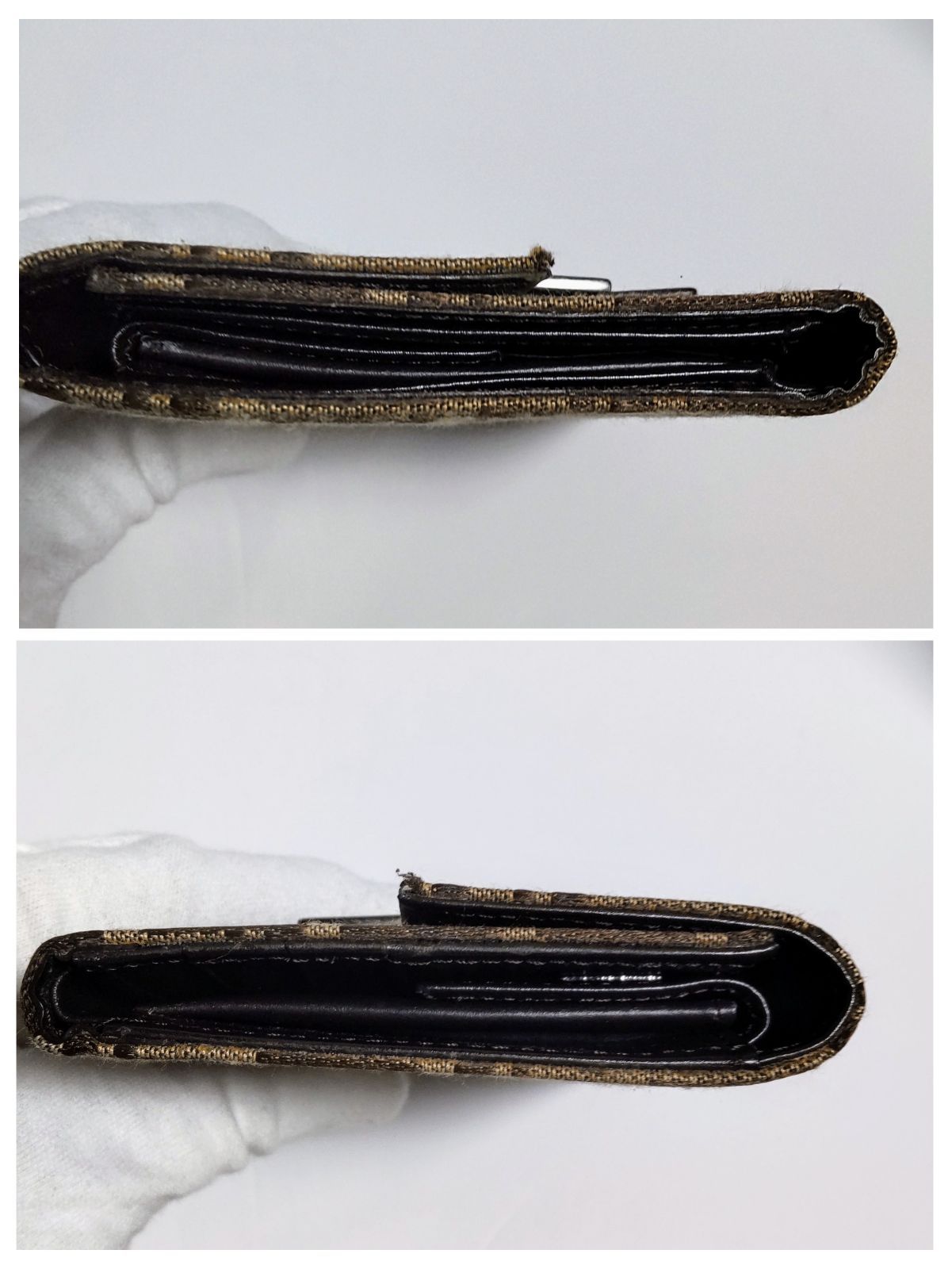 USED中古品】FENDI フェンディ ズッカ柄 3つ折り財布 キャンバス